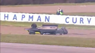 Enzo Bortoleto's flip, BRDC British F3 2016 at Rockingham (Live)