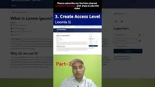 How to create Access Level in Joomla 5 | Part 2 |  #joomla #joomla5 #basicjoomla