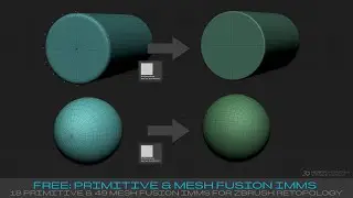 FREE // Primitive & Mesh Fusion IMM Brush Pack for ZBrush