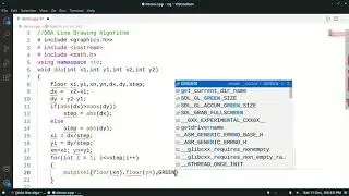 DDA Line Drawing Implementation in C++
