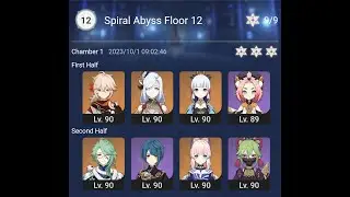 Genshin Impact Abyss 4.1 - Floor 12 9 Stars Clear