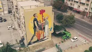 Поставена првата арт реклама на ѕидна фасада во Скопје