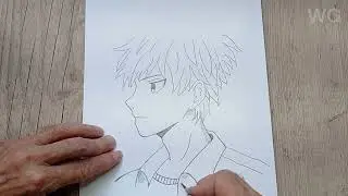 Como desenhar um rosto de um garoto Anime.