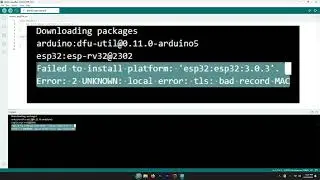 Arduino IDE Error tls Bad Record Mac cant update