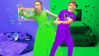 Erkek kardeşler vs Kız kardeşler. Pembeye vs Siyaha, Mor vs Yeşil 24 saat Meydan Okuyun
