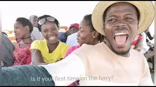 Darius takes a ride on a ferry to Kalangala ( MV Bukakata)