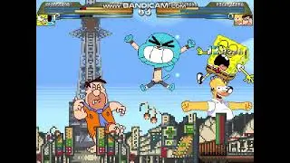 Mugen: SpongeBob & Gumball VS. Fred Flintstone & Homer Simpson