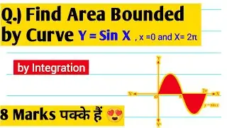 find the area  bounded by Curve Y= Sinx , x=0 and x=2π | application of integration