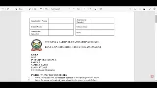 INTEGRATED SCIENCE PAPER 2 (PRACTICAL) - KJSEA 2025  PREPARATIONS.