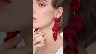 Amazing color. Cute and elegant. Rose petals earring. 