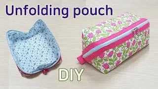 DIY Unfolding pouch/Unfolding pouch tutorial/펼쳐지는 파우치/넓어지는 파우치/ポーチを作る/打個小袋/Mach einen Beutel