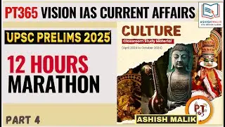 Part-4 ART & CULTURE PT365 Vision IAS CURRENT AFFAIRS by Ashish Malik UPSC EXAM PRELIMS 2025