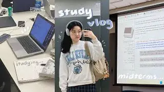 study vlog ☁️ midterms season, late nights at library, cramming for exams, uni life 📑