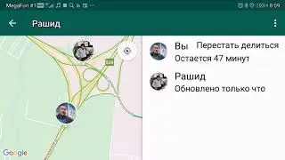 Как поделиться геоданными в приложении WhatsApp.