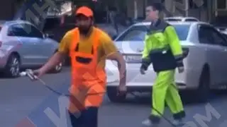 Неадекваты напали на дорожных рабочих и попали «под красочный» дождь