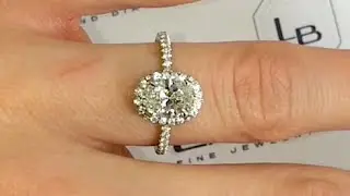 1 carat Oval Diamond Halo Engagement Ring