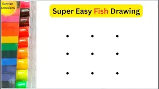 How to Draw Easy Fish from 9 Dots | Beginners Easy Fish Drawing from Dots