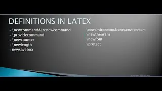 Definitions in Latex|newcommand|newcounter|newlength|newsavebox|protect|newtheorem|newfont in Latex