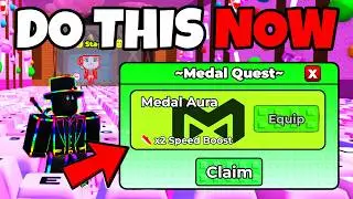 How To COMPLETE The MEDAL Quest FAST in +1 SPEED KEYBOARD ESCAPE Roblox!