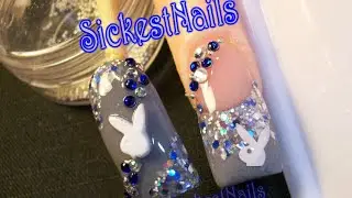 🐰 Playboy Bunny Glam Acrylic Nails/Uñas de Playboy 🐰