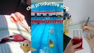 a chill yet productive day 🍃 | swimming class, hair care, new decor and more
