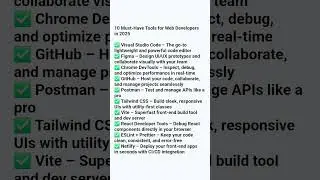 10 Must-Have Tools for Web Developers in 2025✅