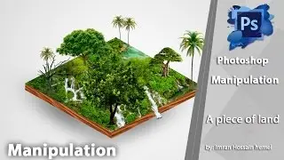 Photoshop Manipulation a piece of 3D land | Photoshop Tutorial