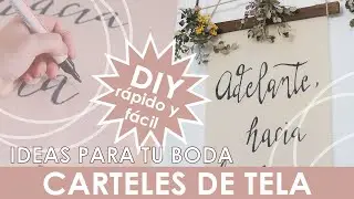 Cómo crear carteles de tela para tu boda de estilo rústico en menos de 10 minutos 💥 | Manualibodas