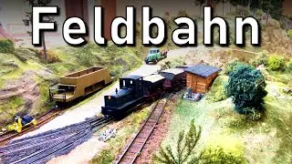 Zugbetrieb zwischen Steinbruch und Sägewerk - Feldbahn