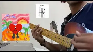 Me Fui de Vacaciones- Bad Bunny- Cover Guitarra- Tutorial(Acordes)