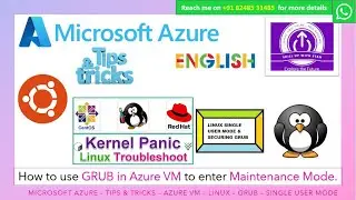 AZURE IN ENGLISH - TIPS & TRICKS - GRUB in LINUX - TROUBLESHOOTING MODE