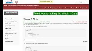 Nptel Programming Data Structure and Algorithms using Python Assignment  week 1 | Jan22
