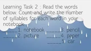 Grade 3 English- Two syllable words with short vowel sound (MELC-Based)