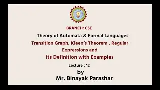 Theory of Automata & Formal Languages | Transition Graph, Kleen’s Theorem  | AKTU Digital Education