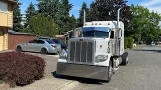 Установка козырька и крыльев на Peterbilt 389 Cat C15 Acert двойная турбина ￼￼