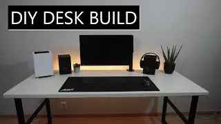 Building a solid wood desk with metal legs from scratch | DIY