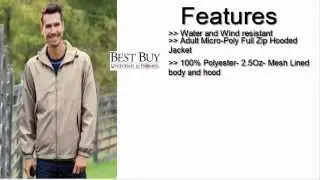 Adult Micro Poly Full Zip Hooded Jacket