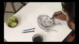 Charcoal portrait drawing  | Time lapse  |