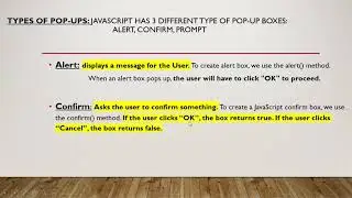 Lesson 10  What are Javascipt Pop up boxes