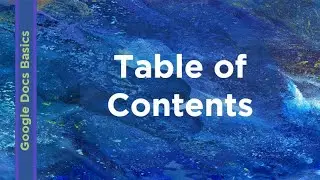 Google Docs Basics - Table of Contents | Technology Education