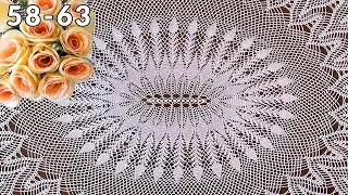 Crochet oval tablecloth, Sakura, 58-63
