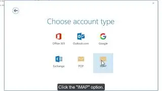 How to configure an IMAP email account in Outlook 2016?