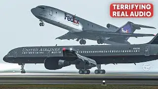 Terrifying Moments as FOUR Jets Nearly Collide on the Same RUNWAY (With Real Audio)