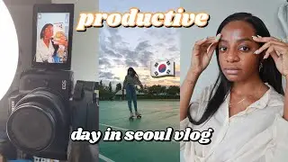 a day in my life in korea // BTS content, black girls modeling & photoshoot, skating in seoul 🇰🇷