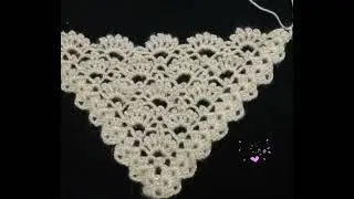 Chal de abanicos tejido a crochet