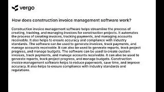 Construction Invoice Management Software Explained