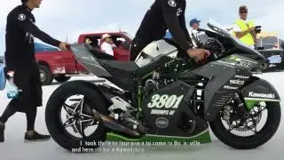 Kawasaki Ninja H2R batendo o record de  400 km/h