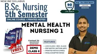 DEMO CLASS 6 | SCHIZOPHRENIA ( PART 3 ) MENTAL HEALTH NURSING 1 | bsc nursing 5th semester