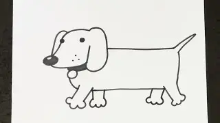 How to draw Dachshund | Pet | Dog | Easy funny drawings of cartoons