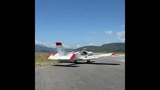 Glider landing at Cerdanya Aerodrome LECD Catalonia
